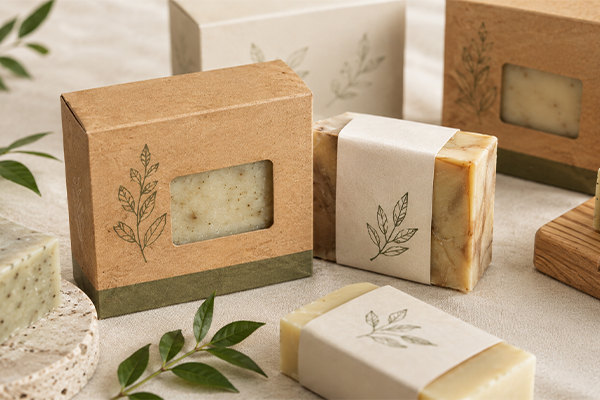 Eco friendly soap packaging made with kraft paper boxes