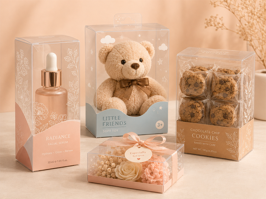 clear plastic packaging ideas for cosmetics toys food and gifts
