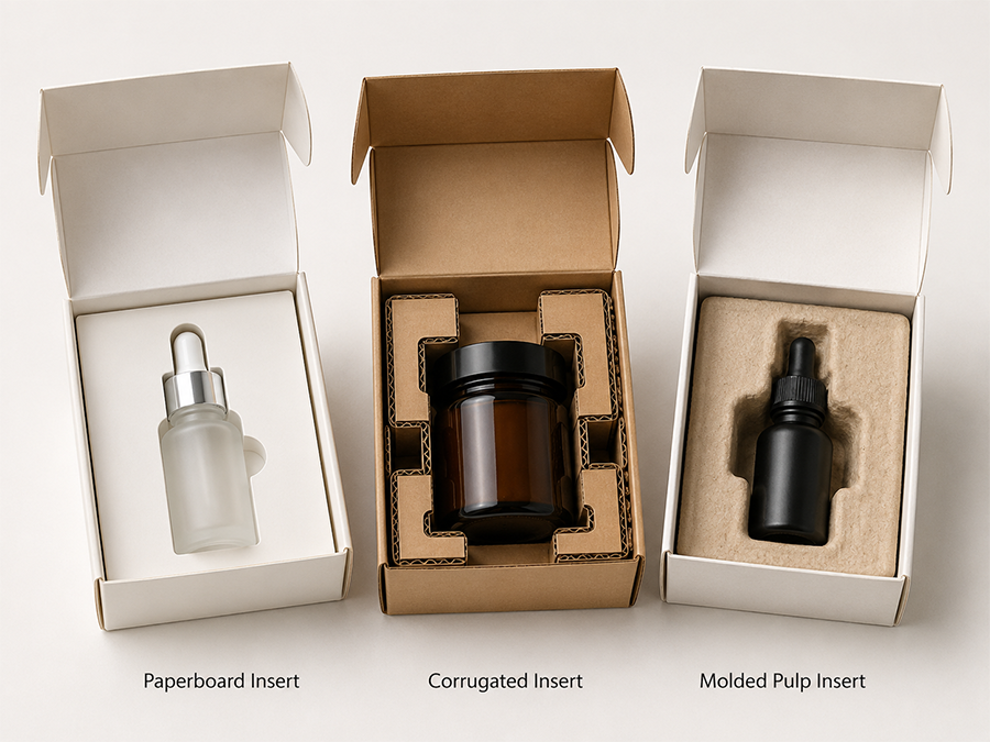 comparison of paperboard corrugated and molded pulp inserts