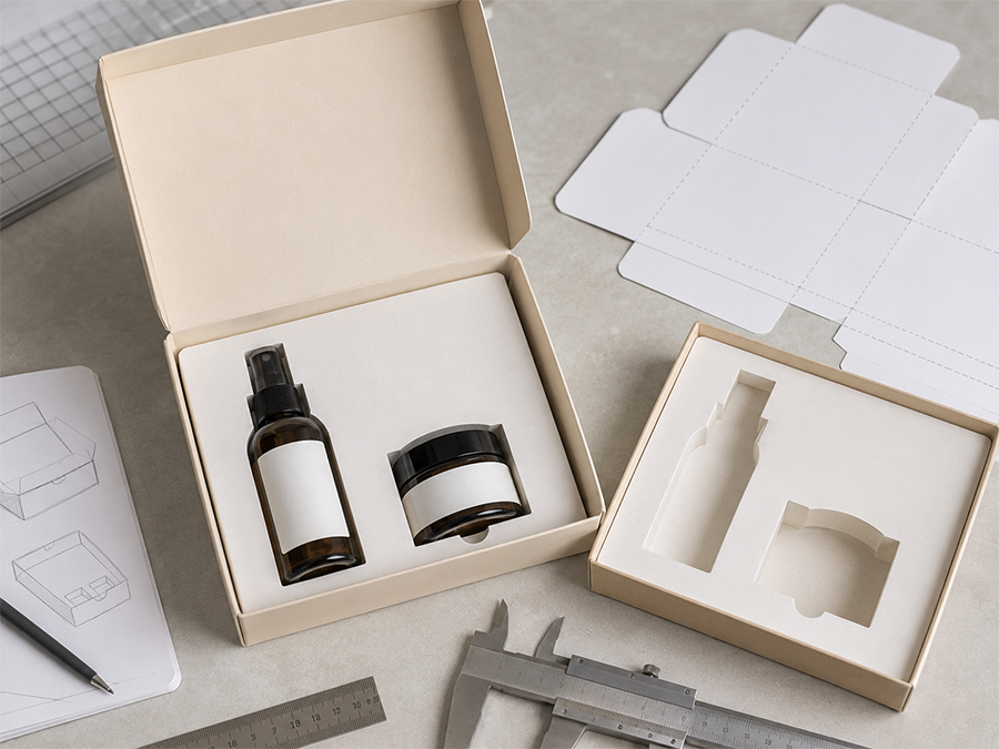 modern packaging with efficient paper insert design