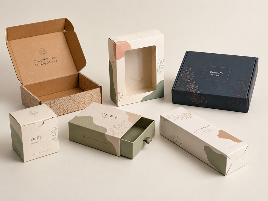 common paper box styles for retail product packaging
