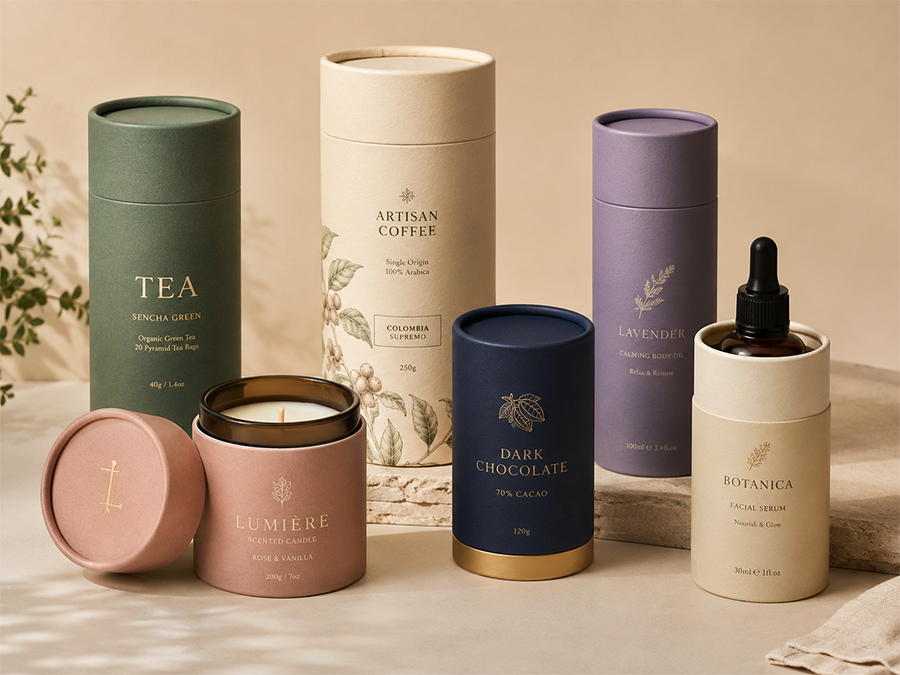 paper tube boxes for tea coffee candles cosmetics and gifts