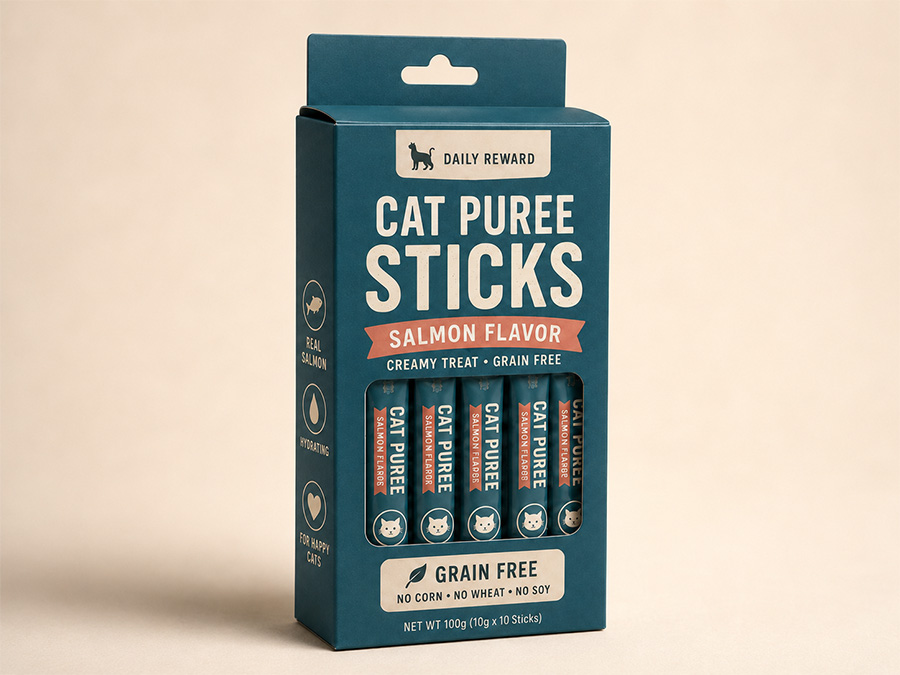 hanging paper box packaging for pet treat sticks