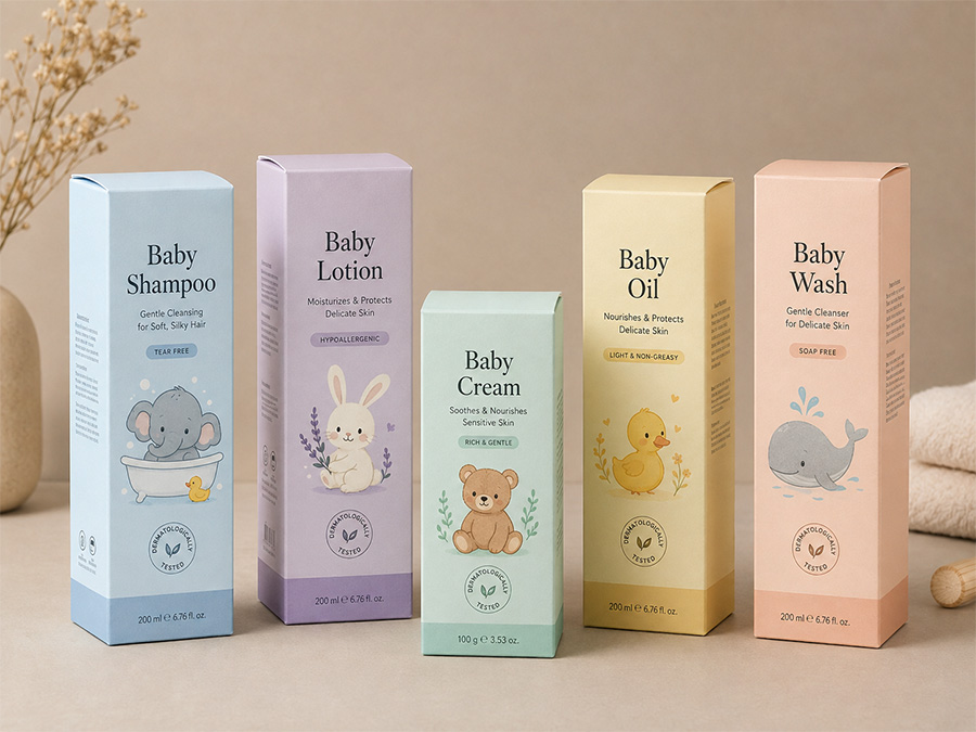 paper packaging boxes for baby care products
